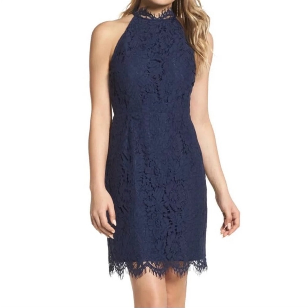 BB Dakota Navy Blue Cara Lace Dress